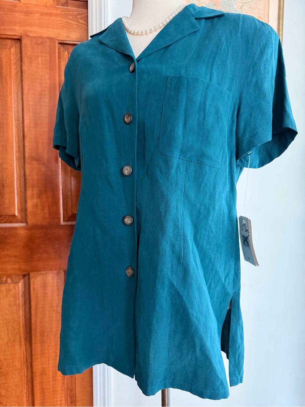 Silk-linen VTG Evan Picone shirt